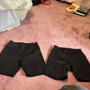 Victoria secret pink active Black Biker Shorts Set
